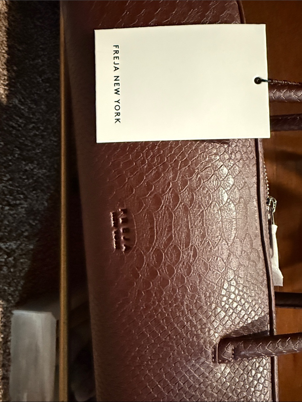 Freja New York Mercer Berry Croc Bag - Picture 4 of 7